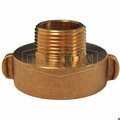 Dixon Rocker Lug Hydrant Adapter, 2-1/2 x 1 in Nominal, Female NH NST x Male NH NST End Style, Brass, Dome RHA2510F